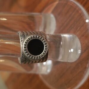 Black stone adjustable ring